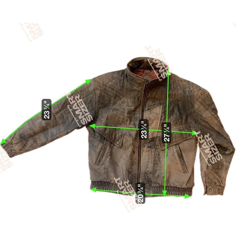 VTG Members Only Genuine Leather Bomber Jacket Brown Men’s 42 Classic Biker - Picture 3 of 12